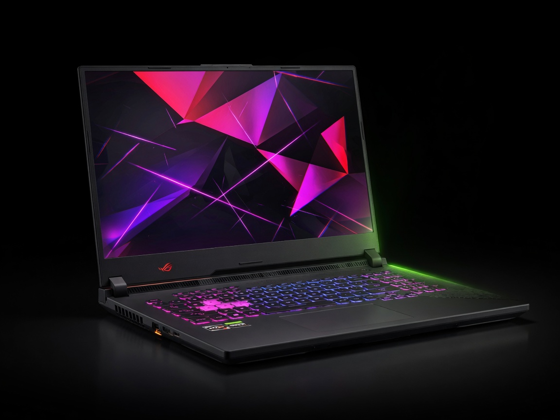 GameMax 17 gaming laptop with a magenta geometric wallpaper